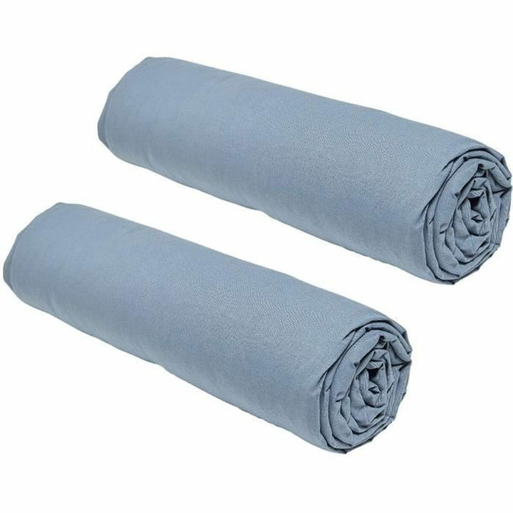 Gerollte Denim Bettlaken, TODAY essential, 160 x 200 cm. Glatte Textur.