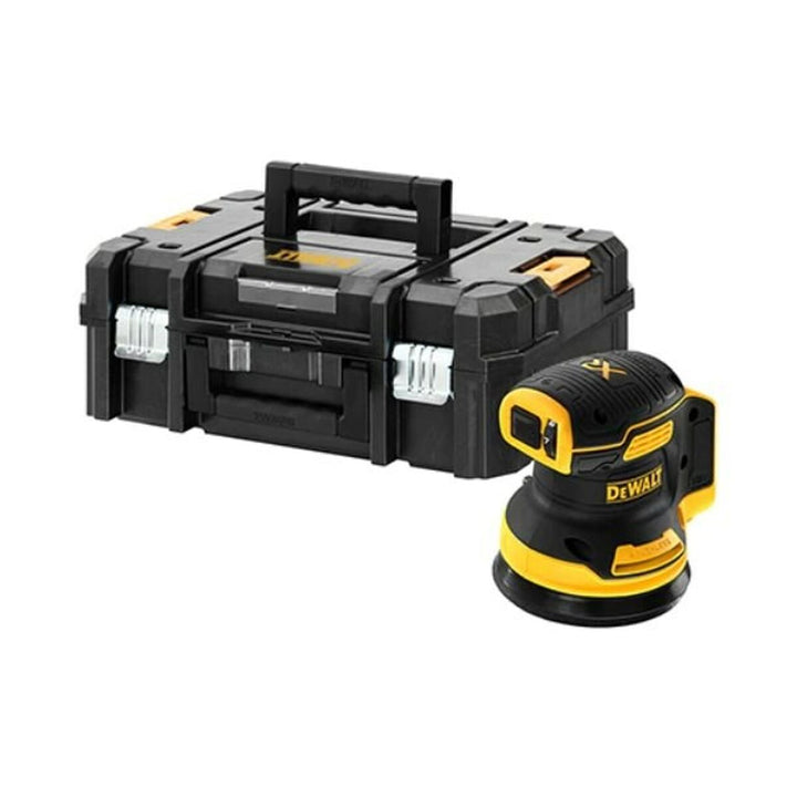 Schwarzer Dewalt DCW210NT-XJ Rotationsschwingschleifer mit Transportkoffer. Ergonomisches Design.