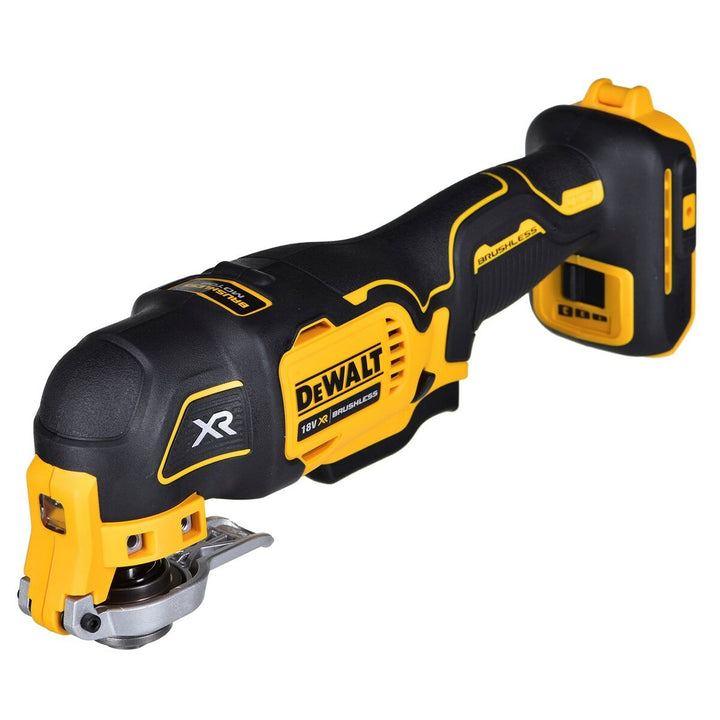 Dewalt DCS356N-XJ Multifunktionswerkzeug mit bürstenlosem Motor und ergonomischem Design.