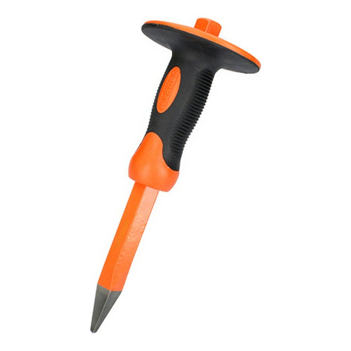 Orange Harden Meißel mit schwarzem Griff, 19 x 250 mm. Werkzeug mit scharfer Spitze.