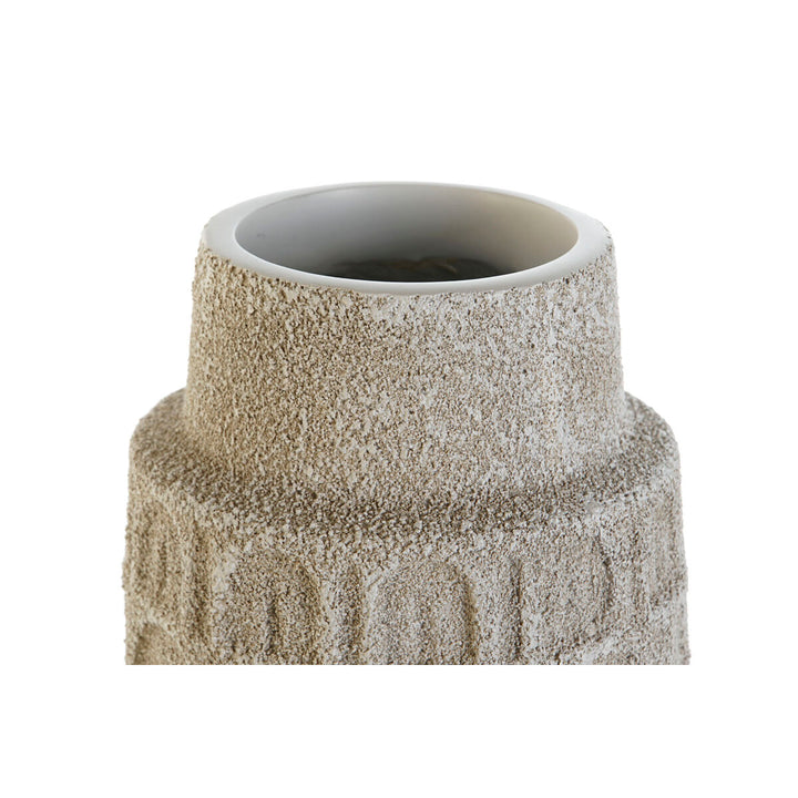 Weiße Esprit Vase aus Harz mit Textur. Dekorative Vase für Zuhause.