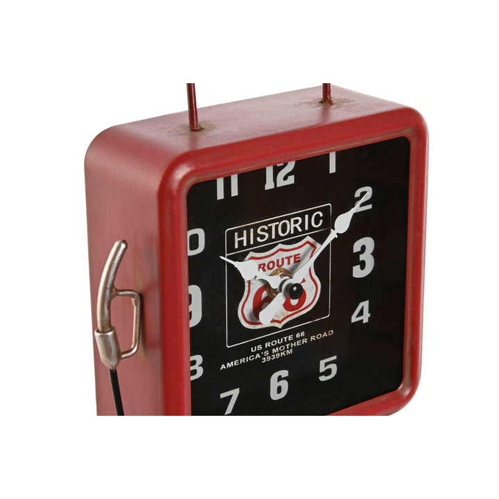 Rote Bordur Home ESPRIT Uhr im Gasolinera-Design. Route 66 und Metall Details.
