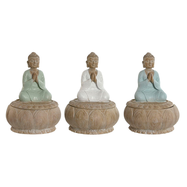 Deko Buddha Figuren Set, orientalisch, weiß, grün und türkis. Home Deko.