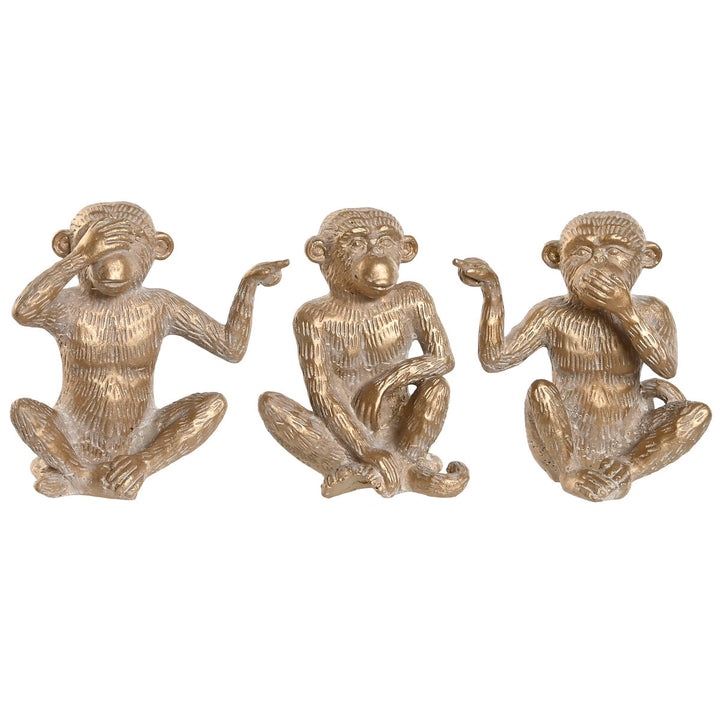 Goldene Deko-Figur Affe Tropical ESPRIT, 3er Set. Home Accessoires.