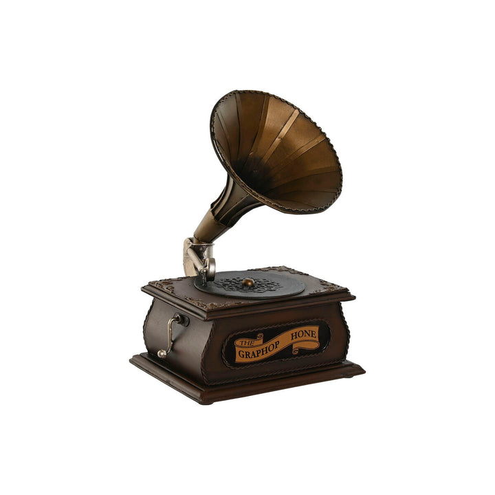 Bronze Vintage Deko-Figur Home ESPRIT Grammofon mit detaillierter Basis.