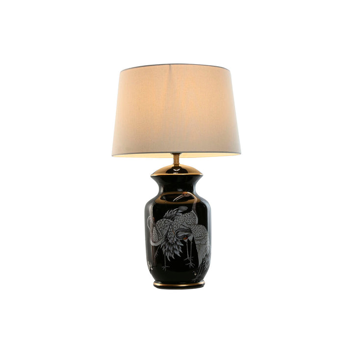 Home ESPRIT Tischlampe mit Kraniche Design aus Keramik in Schwarz Gold - homely Family Shop