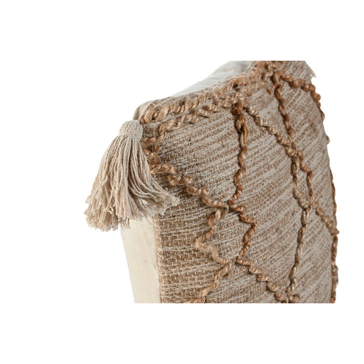 Beige Kissen Home ESPRIT Boho mit Quaste und gewebtem Muster, 45x45 cm.