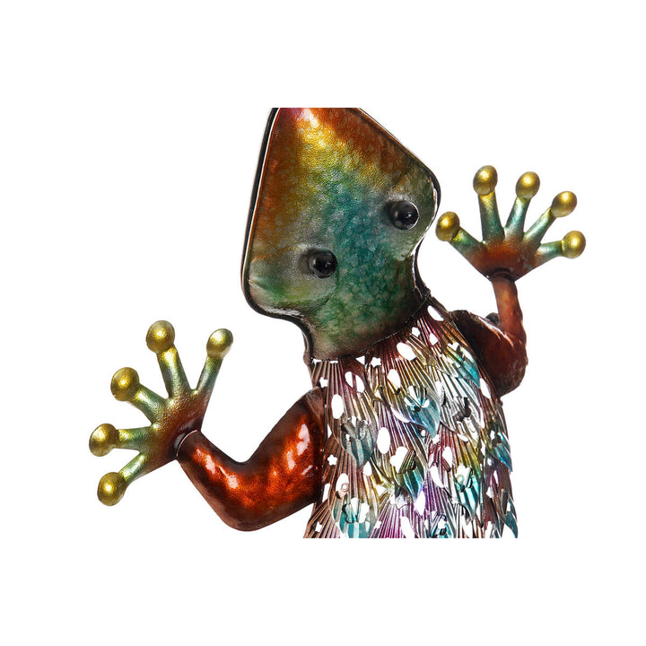 Bunte ESPRIT Home Wanddekoration Eidechse aus Metall. Lebendige Farben und feine Details.