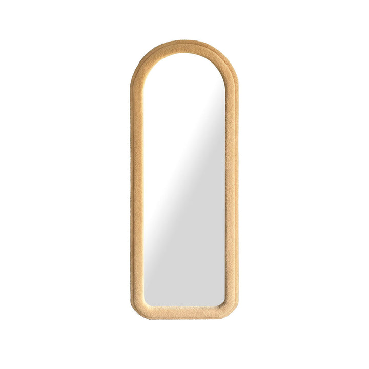 Braun Wandspiegel mit Samt-Rahmen im Scandi-Stil - homely Family Shop