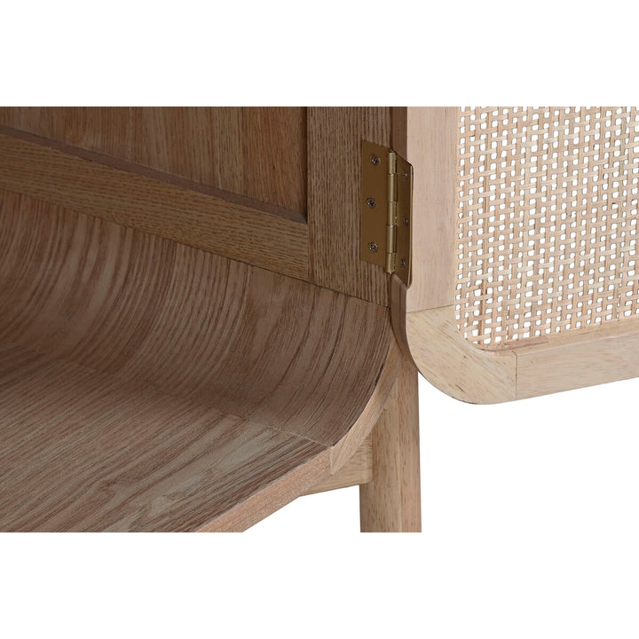 Detail Anrichte mit Rattan Tür und Holzstruktur - homely Family Shop