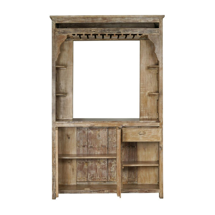 Home ESPRIT Barmöbel aus Holz mit Fächern und Gläserhalter - homely Family Shop