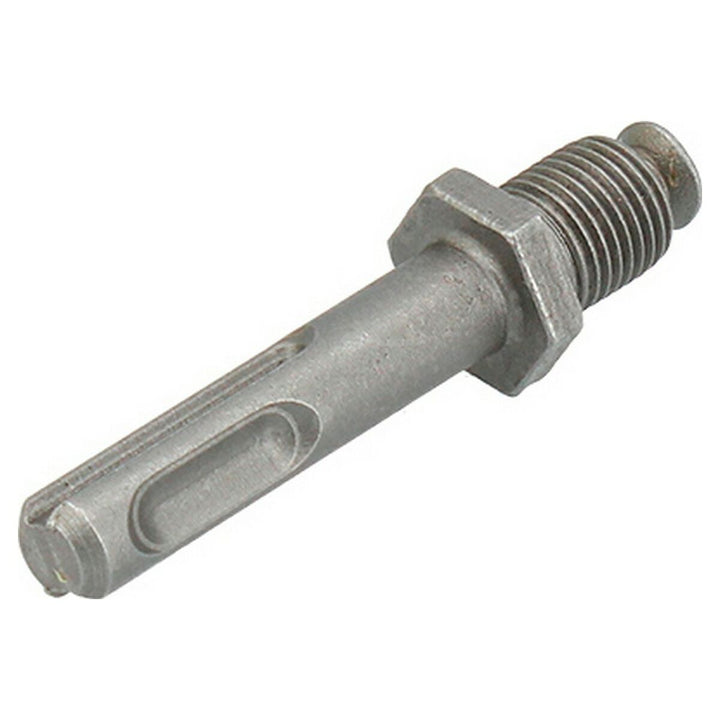 Grauer Ferrestock SDS Plus Adapter 1/2". Metalladapter mit Schlitz und Gewinde.