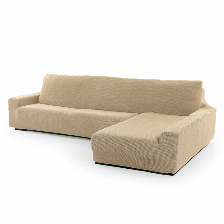 Beiger Chaiselongue Bezug mit Struktur für lange Armlehne rechts. Sofaskins Bezug.