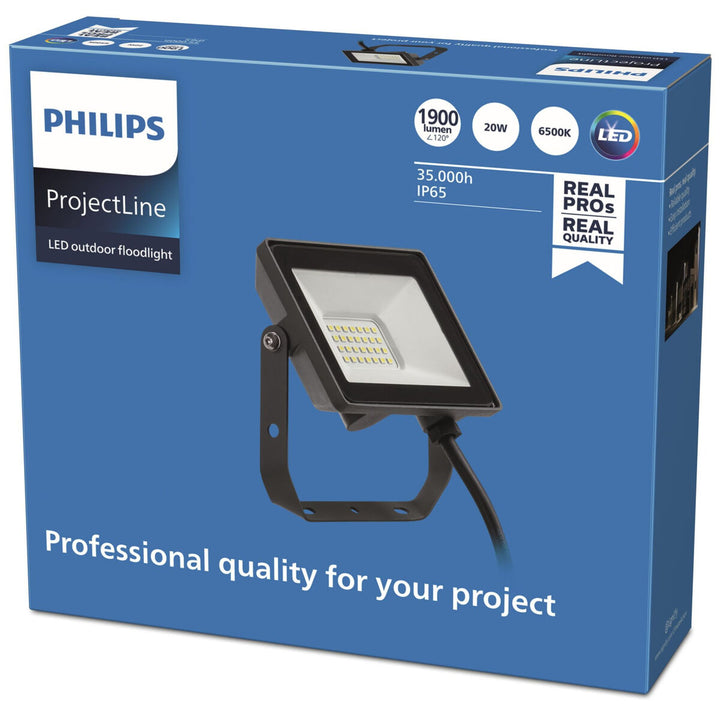 Philips ProjectLine LED Flutlicht, 20W, 1900 Lumen, 6500K, im Karton.
