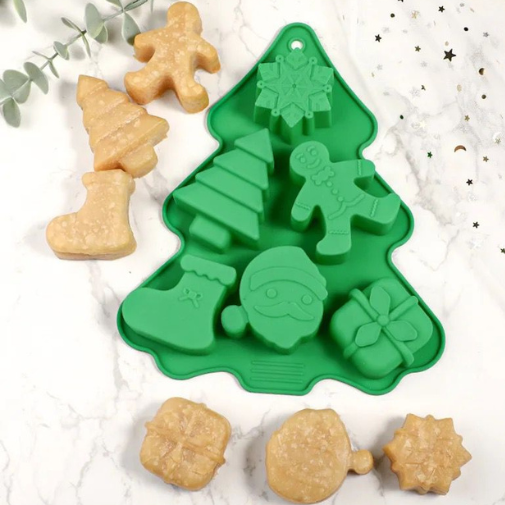 Weihnachtsbackform mit 6 Motiven. Silikon Backformen für Weihnachten - homely Family Shop