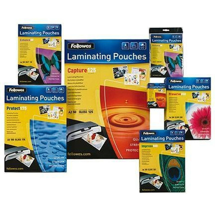 Fellowes Laminierfolien in verschiedenen Ausführungen. Verschiedene Stärken und Ausführungen verfügbar.