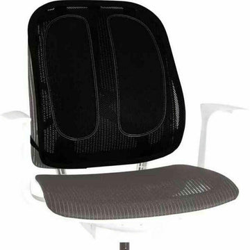 Schwarze Fellowes 9191301 Rückenlehne mit ergonomisch verstellbarem Design und Netzstruktur.
