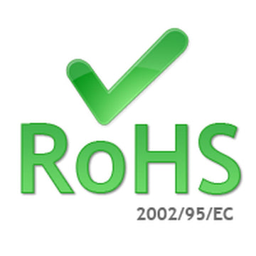 Grünes RoHS-Konformitätslogo für USB-Kabel, das die Richtlinie 2002/95/EG erfüllt.