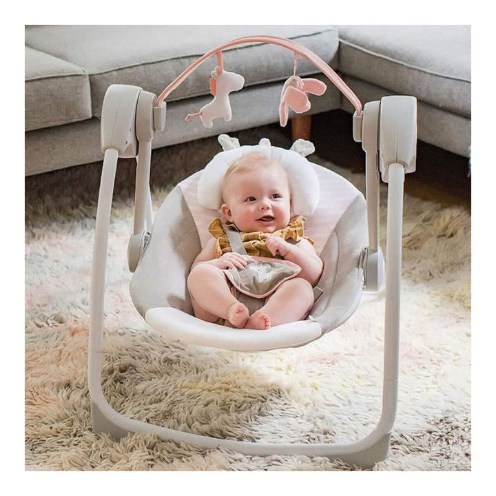 Ingenuity Babyschaukel Flora hellrosa mit Spielzeug für Baby Entertainment - homely Family Shop