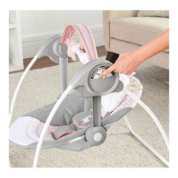 Ingenuity Babyschaukel Flora in Rosa und Grau mit Spielzeug - homely Family Shop