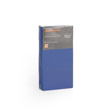 Verpacktes dunkelblaues Paduana Oberlaken, 180x270cm, aus Baumwolle und Polyester.