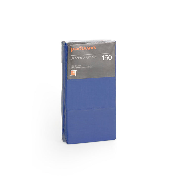 Verpacktes dunkelblaues Paduana Oberlaken, 180x270cm, aus Baumwolle und Polyester.