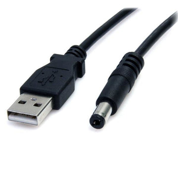 Schwarzes USB zu Typ M Stromkabel. USB-Kabel zum Aufladen oder zur Datenübertragung.