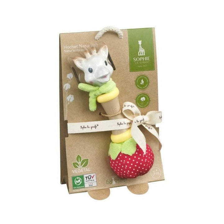 Sophie la Girafe Beiss-Rassel mit Erdbeere und Schleife - Homely Family Shop