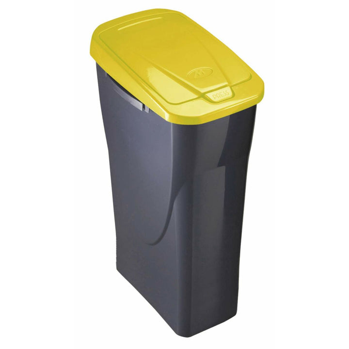 Grauer Mondex Papierkorb mit gelbem Deckel für Recycling - homely Family Shop