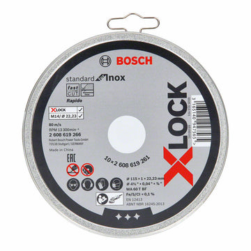 BOSCH X-Lock Trennscheibe, Standard Inox Ausführung mit X-Lock System und klaren Spezifikationen.