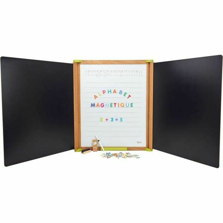 Buntes Jeujura Magnetisches Whiteboard aus Holz mit farbigen Buchstaben und Zahlen für Kinder.