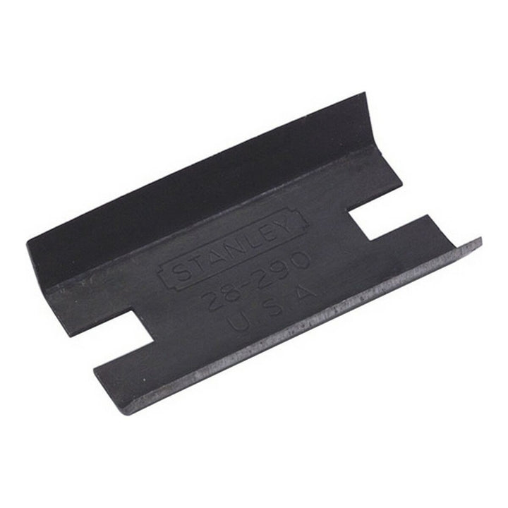 Schwarzes Stanley Schabeisen 64 mm. Flache, rechteckige Klinge mit Aussparungen.