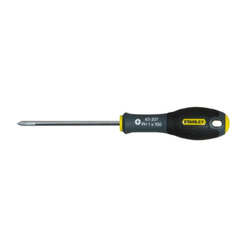 Stanley Schraubenzieher PH4 mit schwarzem Griff und silberner Klinge.