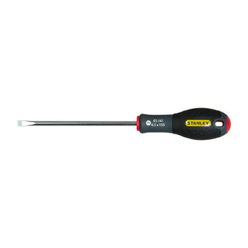Stanley Schraubendreher mit flachem Kopf und ergonomischem, schwarzem Griff.