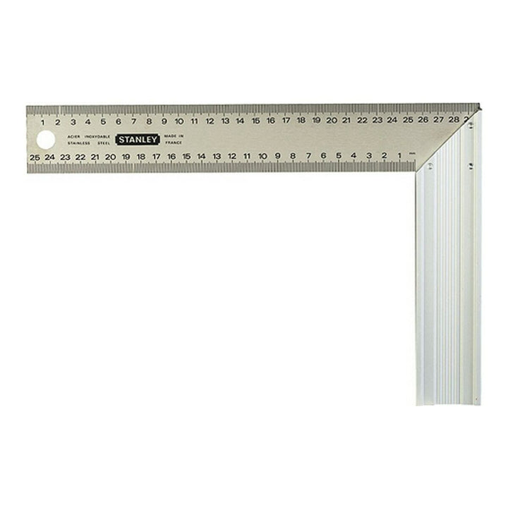 Kader Stanley 250 mm Winkel. Edelstahlklinge mit deutlichen Messmarkierungen, Aluminiumgriff.