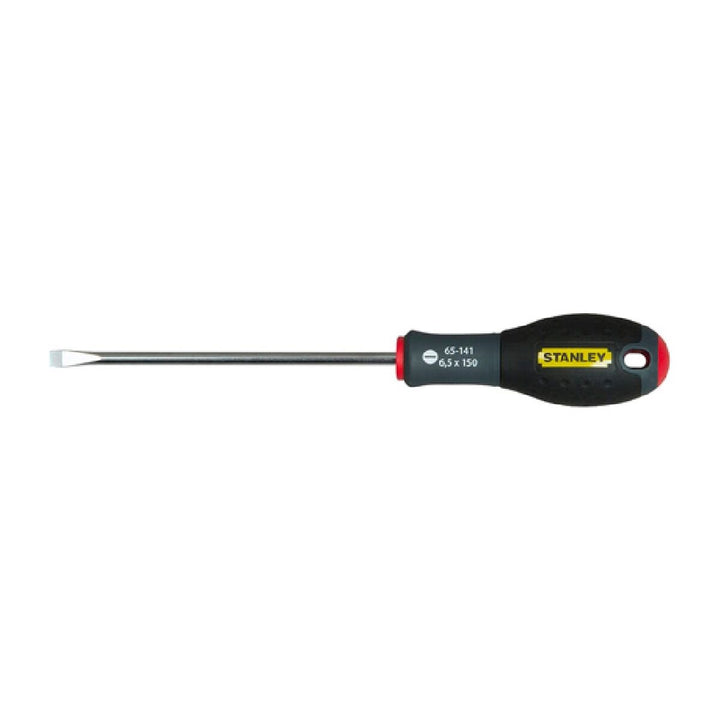 Stanley Mechaniker Schraubendreher mit flachem Kopf und schwarzem/rotem Griff.
