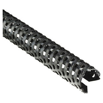 Schwarzer Stanley 250 x 15 mm mit Perforation. Das Werkzeug hat ein U-förmiges Profil.