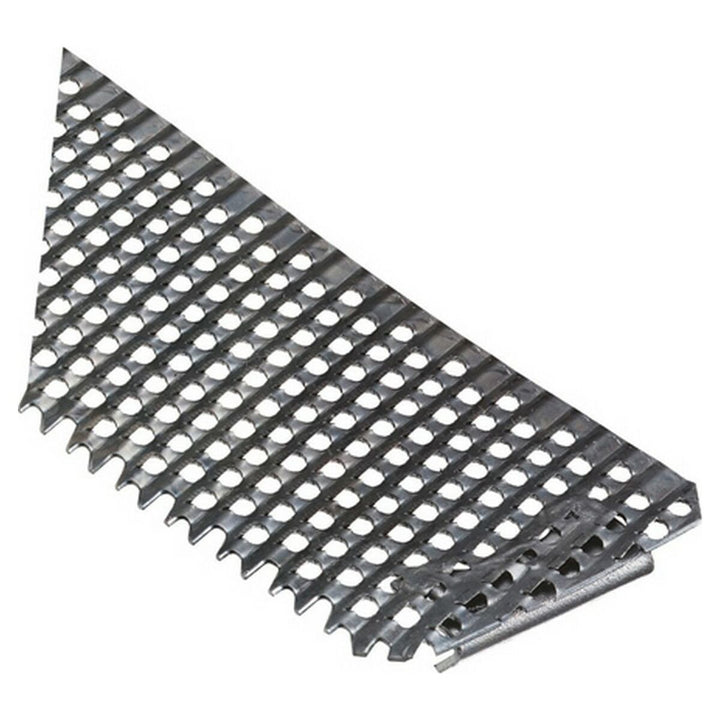 Nahaufnahme: Stanley Rasp, 250 x 42 mm, mit Lochmuster und scharfer Kante.