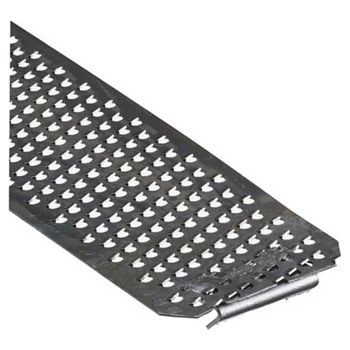 Nahaufnahme einer Stanley Rasp, 250 x 42 mm, mit scharfen Zähnen.