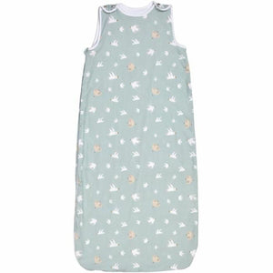 Hellblauer Schlafsack mit Vogelmuster für Babys. Tineo Schlafsack.