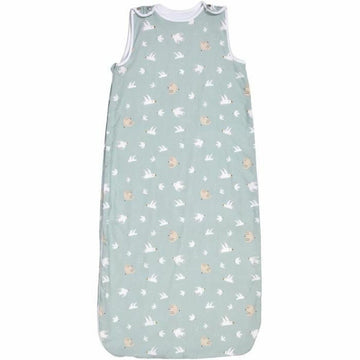 Hellblauer Schlafsack mit Vogelmuster für Babys. Tineo Schlafsack.