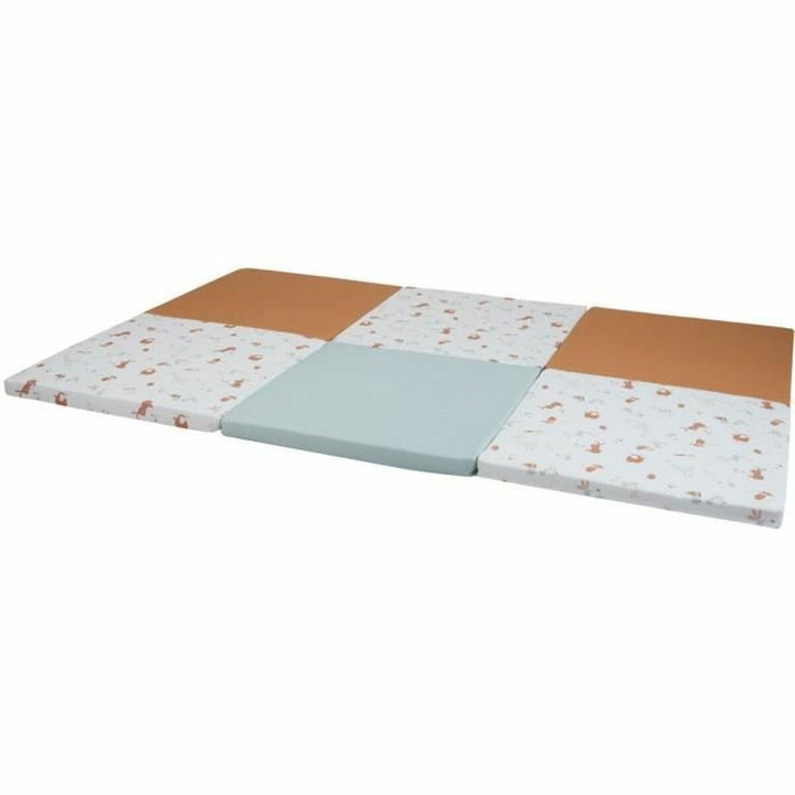 Tineo Spielmatte Little Farmer mit Bauernhoftier Muster in hellblau und braun - homely Family Shop
