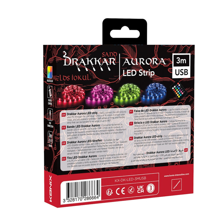 Drakkar Aurora LED-Streifen mit USB, flexible Lichtleiste für PC - homely Family Shop