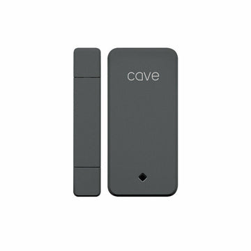 Schwarze Veho VHS-001-SK Überwachungskamera mit minimalistischem Design und 'cave' Logo.