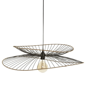 Schwarze Atmosphera Alara Deckenlampe mit offenem Design und sichtbarer Glühbirne.