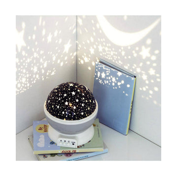 Atmosphera PVC Nachtlicht projiziert Sterne. Kinderzimmer Lampe mit Sternenmuster.
