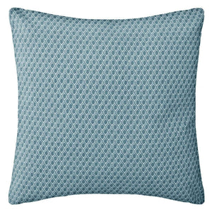 Blaues Baumwoll-Kissen mit geometrischem Rautenmuster (38x38 cm).
