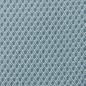 Blaues Baumwoll Kissen mit geometrischem Rauten Muster. Dekokissen mit Textur.
