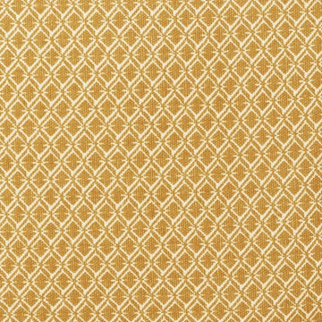 Senffarbenes Kissen mit geometrischem Rautenmuster für Wohnzimmerdeko.