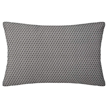 Atmosphera Otto Kissen aus Baumwolle in Grau mit geometrischem Muster.
